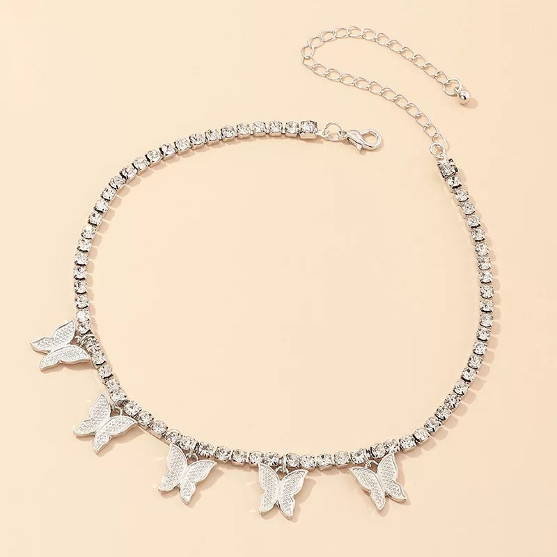 Rhinestone Butterfly Necklace